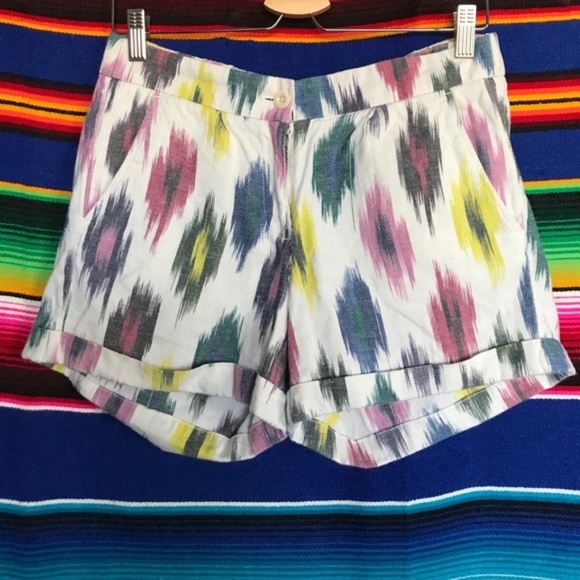 SALE J Crew Watercolor Ikat Short City Fit Cuffed - Picture 4 of 9